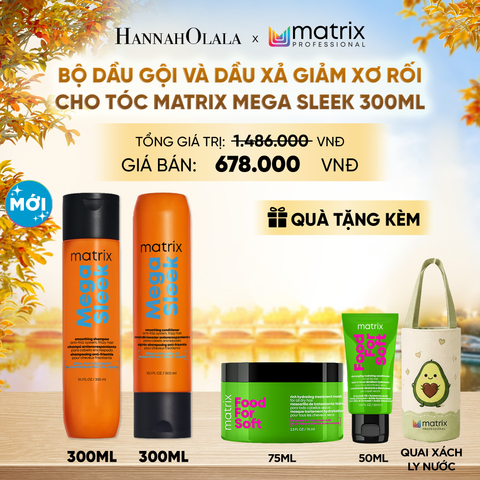  BỘ DẦU GỘI VÀ DẦU XẢ GIẢM XƠ RỐI CHO TÓC MATRIX MEGA SLEEK 300ML - E508 