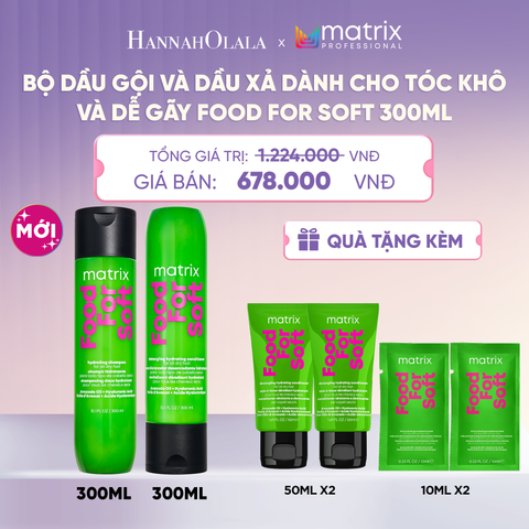  BỘ DẦU GỘI VÀ DẦU XẢ DÀNH CHO TÓC KHÔ VÀ DỄ GÃY MATRIX FOOD FOR SOFT 300ML  - L052 
