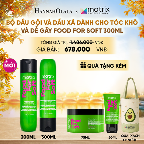 BỘ DẦU GỘI VÀ DẦU XẢ DÀNH CHO TÓC KHÔ VÀ DỄ GÃY MATRIX FOOD FOR SOFT 300ML - E509 