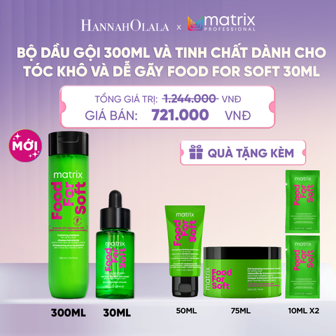  BỘ DẦU GỘI 300ML VÀ TINH CHẤT DÀNH CHO TÓC KHÔ VÀ DỄ GÃY MATRIX FOOD FOR SOFT 30ML  - L054 