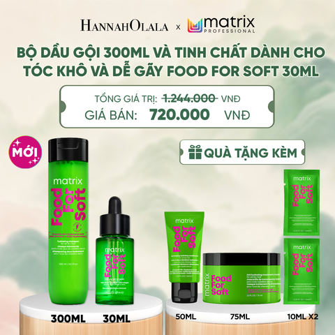  BỘ DẦU GỘI 300ML VÀ TINH CHẤT DÀNH CHO TÓC KHÔ VÀ DỄ GÃY MATRIX FOOD FOR SOFT 30ML - A430 