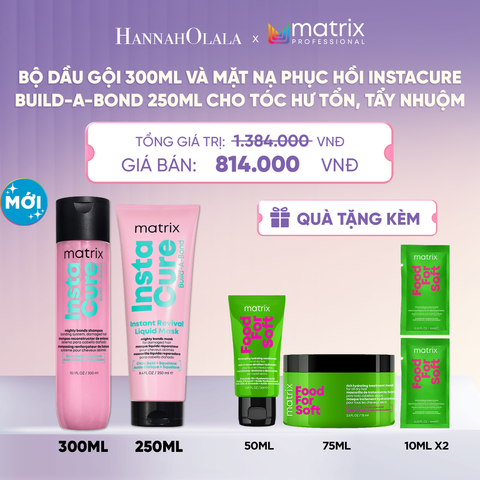  BỘ DẦU GỘI 300ML VÀ MẶT NẠ PHỤC HỒI MATRIX INSTACURE BUILD-A-BOND 250ML CHO TÓC HƯ TỔN, TẨY NHUỘM  - L057 