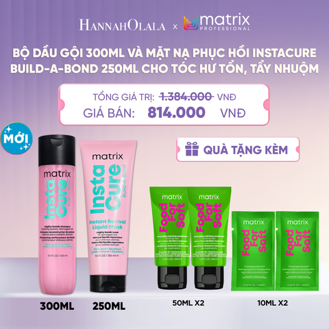  BỘ DẦU GỘI 300ML VÀ MẶT NẠ PHỤC HỒI MATRIX INSTACURE BUILD-A-BOND 250ML CHO TÓC HƯ TỔN, TẨY NHUỘM  - L057 