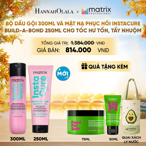  BỘ DẦU GỘI 300ML VÀ MẶT NẠ PHỤC HỒI MATRIX INSTACURE BUILD-A-BOND 250ML CHO TÓC HƯ TỔN, TẨY NHUỘM - E514 