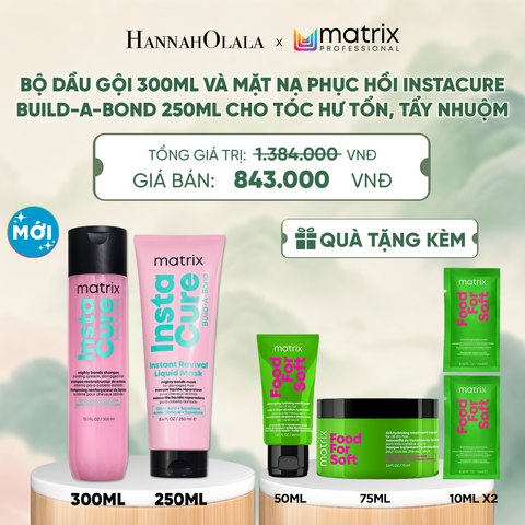  BỘ DẦU GỘI 300ML VÀ MẶT NẠ PHỤC HỒI MATRIX INSTACURE BUILD-A-BOND 250ML CHO TÓC HƯ TỔN, TẨY NHUỘM - A433 