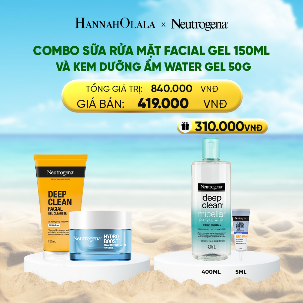  DEAL 6: COMBO SỮA RỬA MẶT FACIAL GEL 150ML + KEM DƯỠNG ẨM WATER GEL 50G 