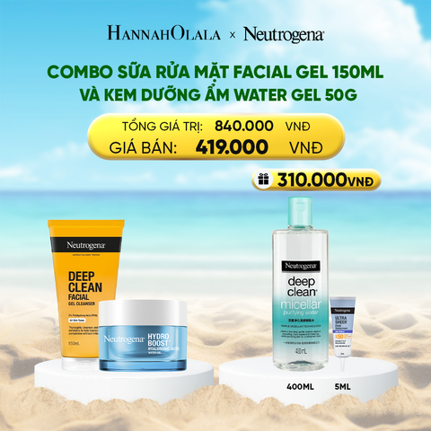  DEAL 6: COMBO SỮA RỬA MẶT FACIAL GEL 150ML + KEM DƯỠNG ẨM WATER GEL 50G 