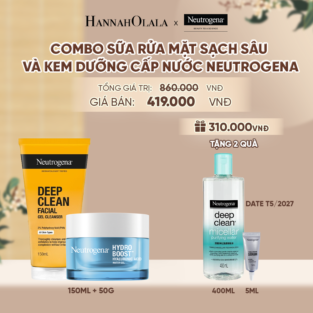  COMBO SỮA RỬA MẶT FACIAL GEL 150ML + KEM DƯỠNG ẨM WATER GEL 50G - A1 