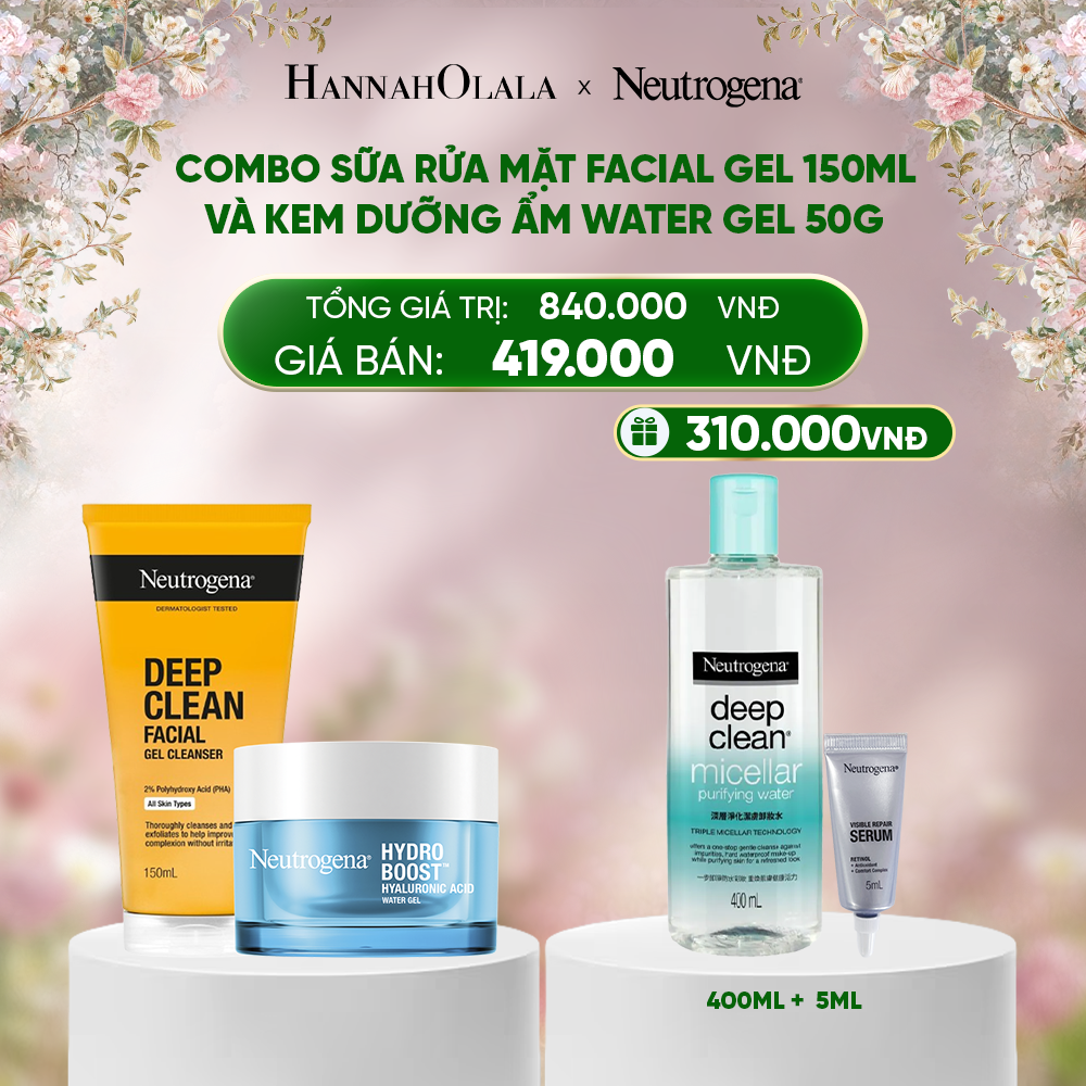  DEAL 6: COMBO SỮA RỬA MẶT FACIAL GEL 150ML + KEM DƯỠNG ẨM WATER GEL 50G 