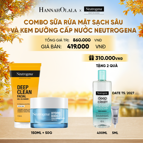  COMBO SỮA RỬA MẶT FACIAL GEL 150ML + KEM DƯỠNG ẨM WATER GEL 50G - E878 