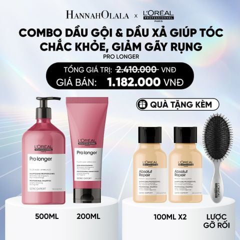  DEAL 6: COMBO GỘI 500ML & XẢ 200ML GIÚP TÓC CHẮC KHỎE, GIẢM ĐỨT GÃY VÀ DÀI HƠN SERIE EXPERT PRO LONGER 