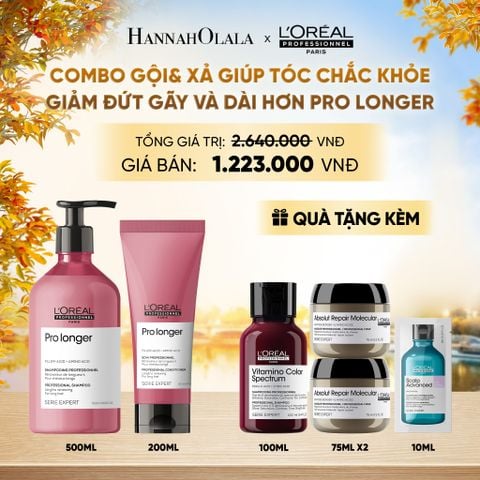  COMBO GỘI 500ML & XẢ 200ML GIÚP TÓC CHẮC KHỎE GIẢM ĐỨT GÃY VÀ DÀI HƠN SERIE EXPERT PRO LONGER - E504 