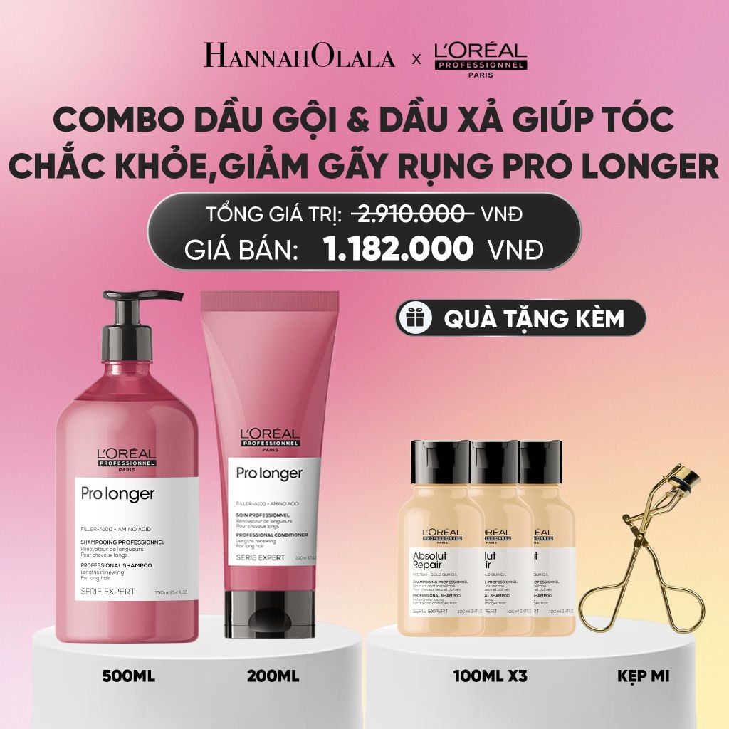  COMBO GỘI 500ML & XẢ 200ML GIÚP TÓC CHẮC KHỎE GIẢM ĐỨT GÃY VÀ DÀI HƠN SERIE EXPERT PRO LONGER_A1221 
