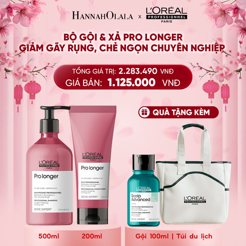  DEAL 4: COMBO DẦU GỘI 500ML & DẦU XẢ 200ML GIÚP TÓC DÀI MỀM MƯỢT, GIẢM GÃY RỤNG, CHẺ NGỌN CHUYÊN NGHIỆP PRO LONGER 