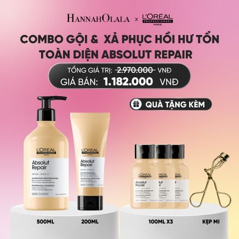  BỘ DẦU GỘI 500ML & DẦU XẢ 200ML DƯỠNG TÓC MỀM MƯỢT & PHỤC HỒI ABSOLUT REPAIR GOLD_A1213 