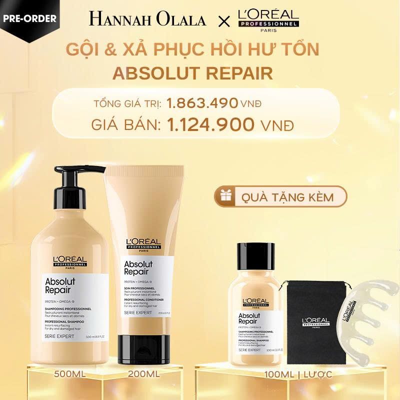  C1358_DEAL 3:  [PRE-ORDER] BỘ DẦU GỘI 500ML & DẦU XẢ 200ML DƯỠNG TÓC MỀM MƯỢT & PHỤC HỒI ABSOLUT REPAIR GOLD 