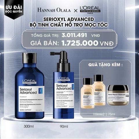  DEAL 11_BACKUP:  BỘ TINH CHẤT HỖ TRỢ MỌC TÓC L'OREAL PROFESSIONNEL SERIOXYL ADVANCED 90ML VÀ   DẦU GỘI SERIOXYL ADVANCED 300ML 