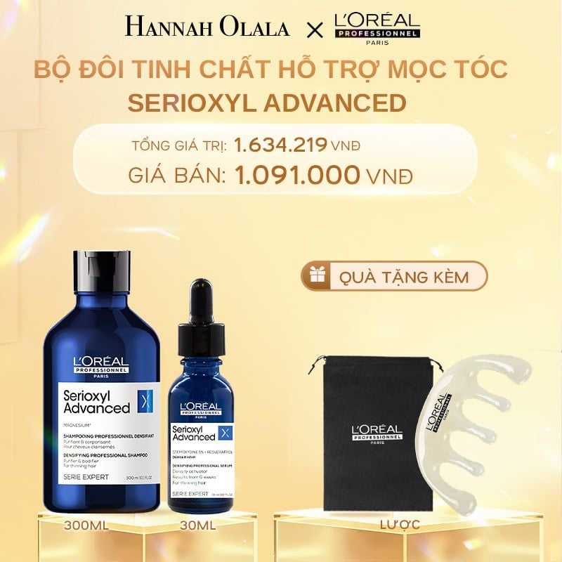  DEAL 2: BỘ TINH CHẤT HỖ TRỢ MỌC TÓC L'OREAL PROFESSIONNEL SERIOXYL ADVANCED 30ML VÀ 
DẦU GỘI SERIOXYL ADVANCED 300ML 