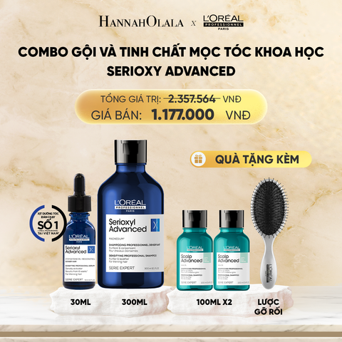  BỘ TINH CHẤT HỖ TRỢ MỌC TÓC L'OREAL PROFESSIONNEL SERIOXYL ADVANCED 30ML VÀ DẦU GỘI SERIOXYL ADVANCED 300ML 