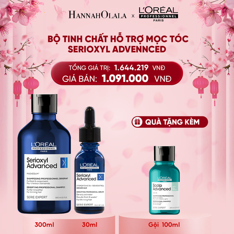  A984_DEAL 2: BỘ TINH CHẤT HỖ TRỢ MỌC TÓC L'OREAL PROFESSIONNEL SERIOXYL ADVANCED 30ML VÀ 
DẦU GỘI SERIOXYL ADVANCED 300ML 