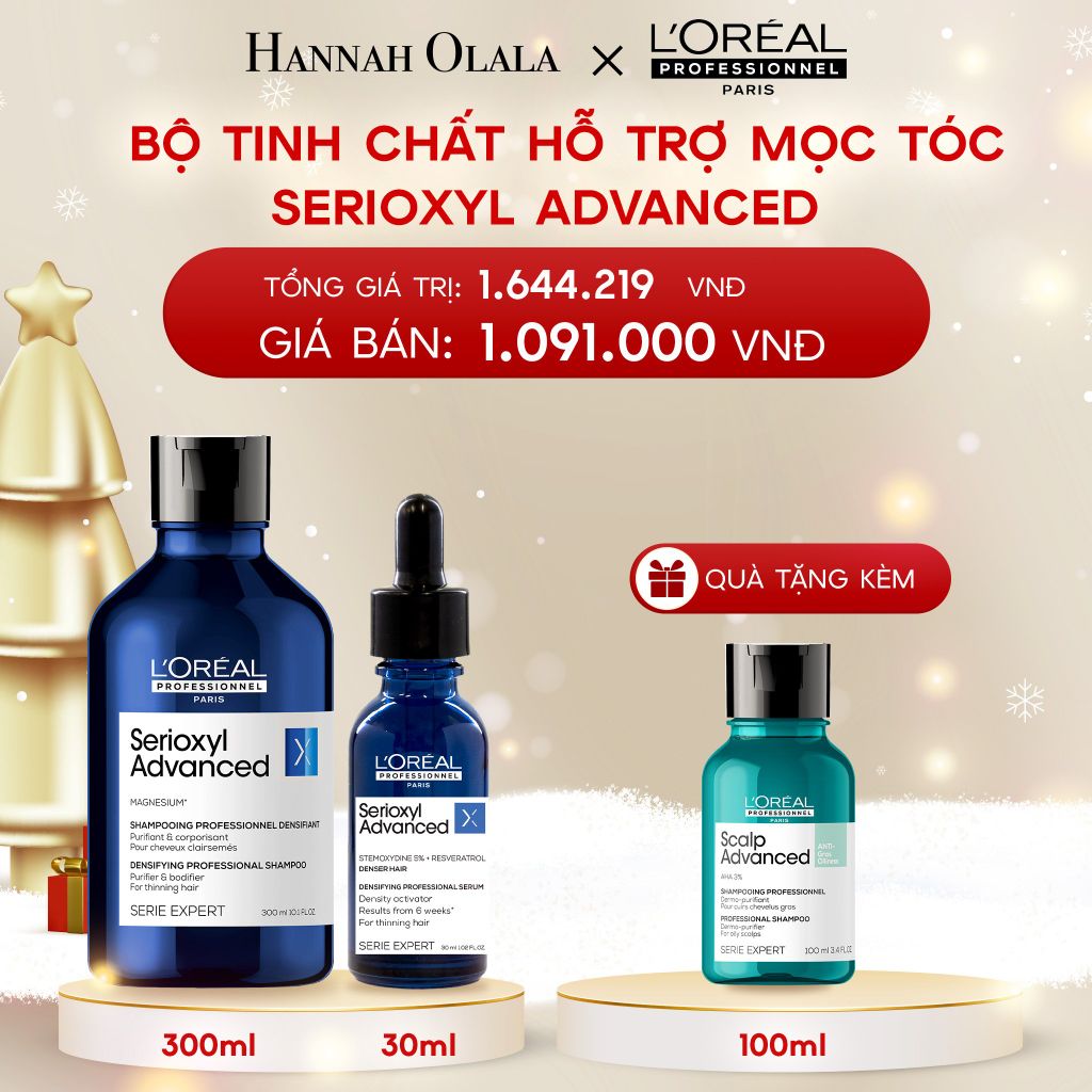  DEAL 2: BỘ TINH CHẤT HỖ TRỢ MỌC TÓC L'OREAL PROFESSIONNEL SERIOXYL ADVANCED 30ML VÀ 
DẦU GỘI SERIOXYL ADVANCED 300ML 
