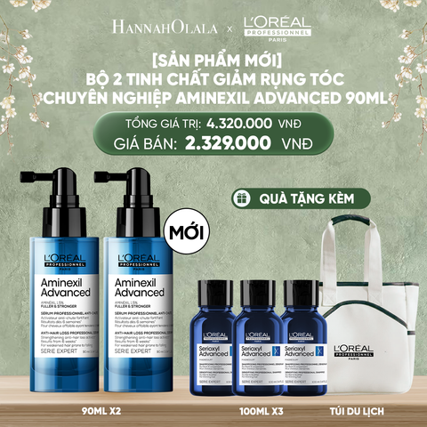  DEAL 12: [SẢN PHẨM MỚI] BỘ 2 TINH CHẤT XỊT GIẢM RỤNG TÓC CHUYÊN NGHIỆP L'ORÉAL PROFESSIONNEL AMINEXIL ADVANCED 90ml 