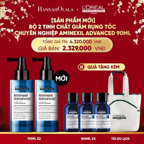  DEAL 13: [SẢN PHẨM MỚI] BỘ 2 TINH CHẤT XỊT GIẢM RỤNG TÓC CHUYÊN NGHIỆP L'ORÉAL PROFESSIONNEL AMINEXIL ADVANCED 90ml 
