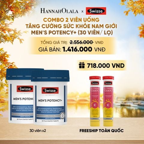  COMBO 2 VIÊN UỐNG TĂNG CƯỜNG SỨC KHỎE NAM GIỚI SWISSE ULTIBOOST MEN'S POTENCY+ (30 VIÊN) - E850 