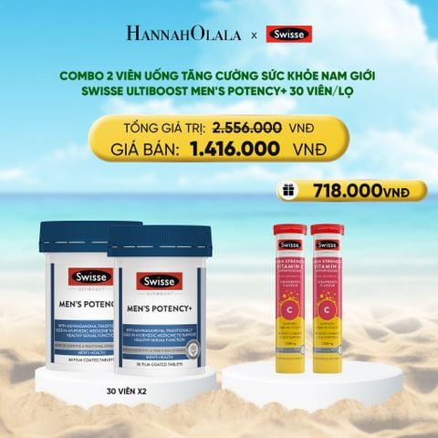  DEAL 13: COMBO 2 VIÊN UỐNG TĂNG CƯỜNG SỨC KHỎE NAM GIỚI SWISSE ULTIBOOST MEN'S POTENCY+ (30 VIÊN) 