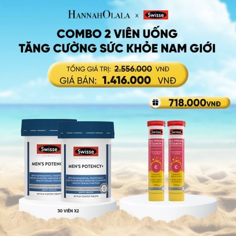  A367_DEAL 13: COMBO 2 VIÊN UỐNG TĂNG CƯỜNG SỨC KHỎE NAM GIỚI SWISSE ULTIBOOST MEN'S POTENCY+ (30 VIÊN) 