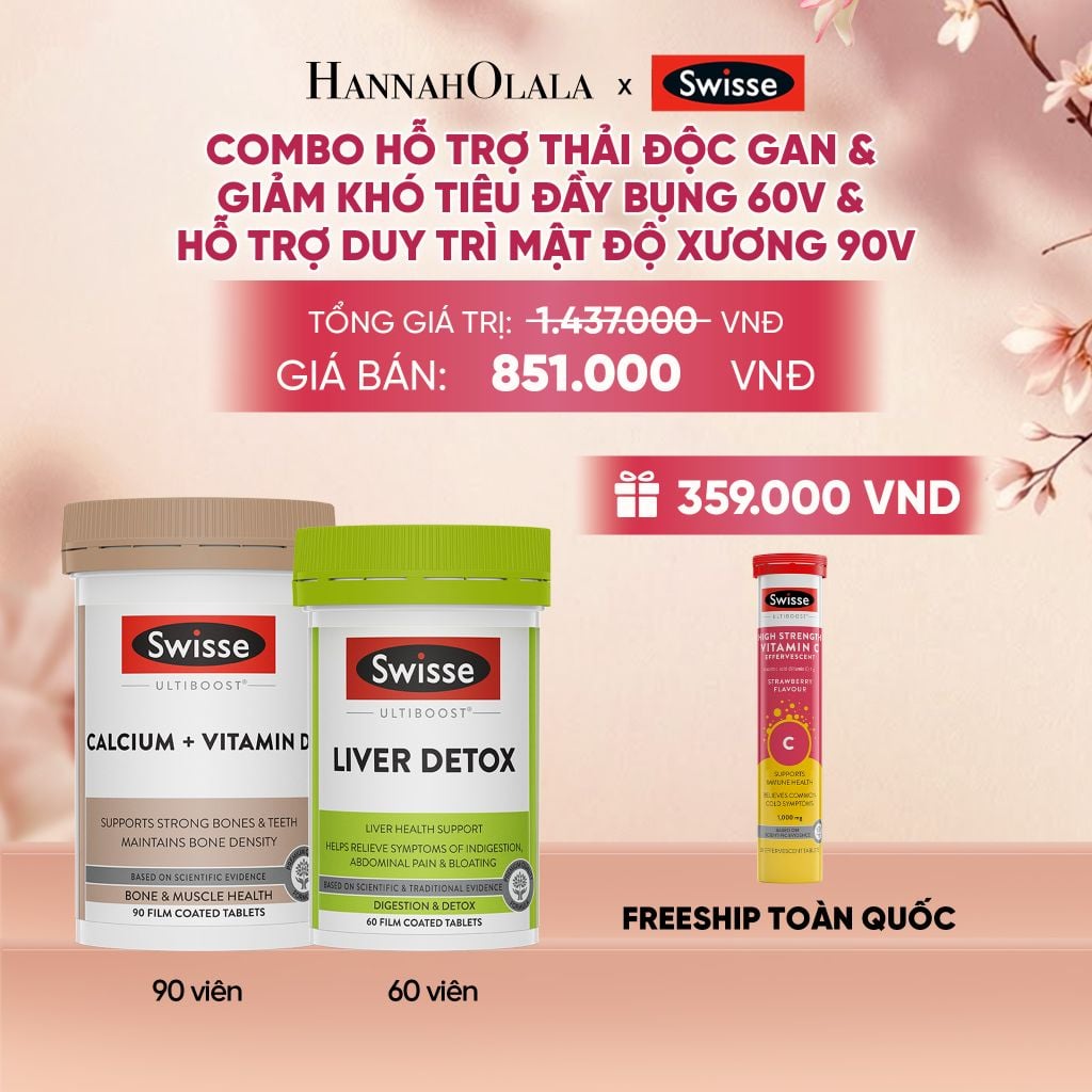  COMBO HỖ TRỢ THẢI ĐỘC GAN & GIẢM KHÓ TIÊU ĐẦY BỤNG 60V & HỖ TRỢ DUY TRÌ MẬT ĐỘ XƯƠNG 90V _ DEAL 6 - A490 