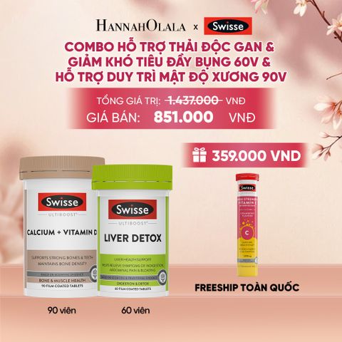  COMBO HỖ TRỢ THẢI ĐỘC GAN & GIẢM KHÓ TIÊU ĐẦY BỤNG 60V & HỖ TRỢ DUY TRÌ MẬT ĐỘ XƯƠNG 90V _ DEAL 6 - A490 