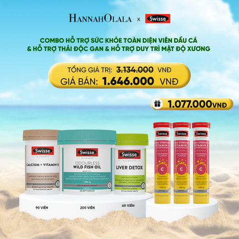  DEAL 11: COMBO HỖ TRỢ SỨC KHỎE TOÀN DIỆN - VIÊN DẦU CÁ & HỖ TRỢ THẢI ĐỘC GAN & HỖ TRỢ DUY TRÌ MẬT ĐỘ XƯƠNG 