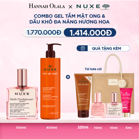  COMBO LÀM SẠCH & DẦU KHÔ ĐA NĂNG 100ML + GEL TẮM 400ML (CHỌN HƯƠNG) 