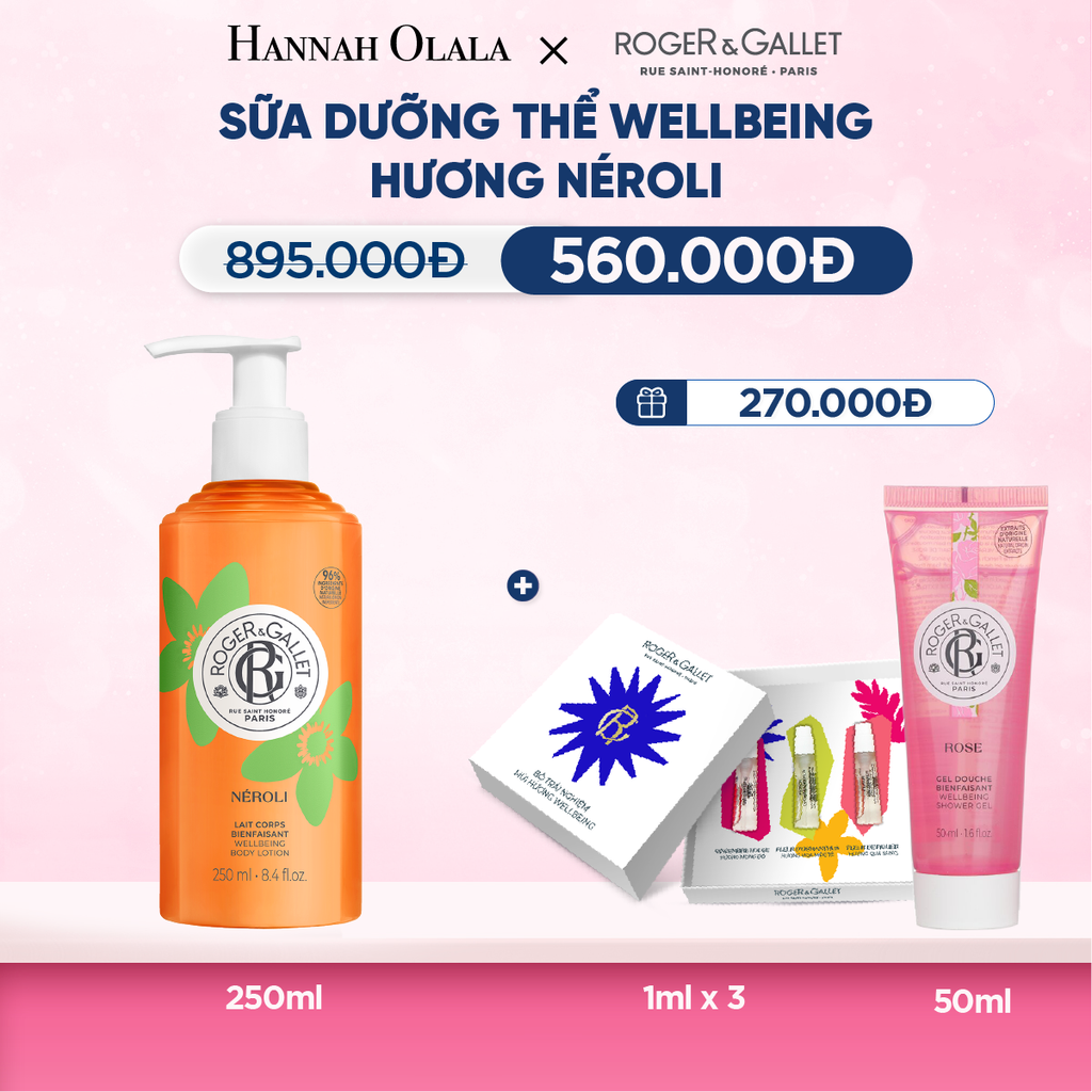  SỮA DƯỠNG THỂ HƯƠNG NƯỚC HOA WELLBEING ROGER&GALLET 250ML 