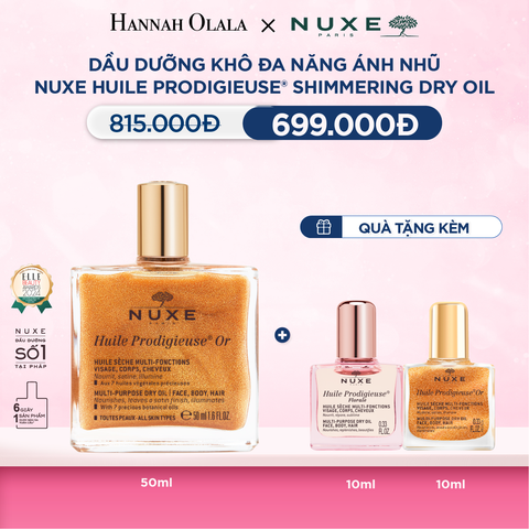  DẦU DƯỠNG KHÔ ĐA NĂNG ÁNH NHŨ NUXE HUILE PRODIGIEUSE® SHIMMERING 50ML (CHỌN HƯƠNG) 