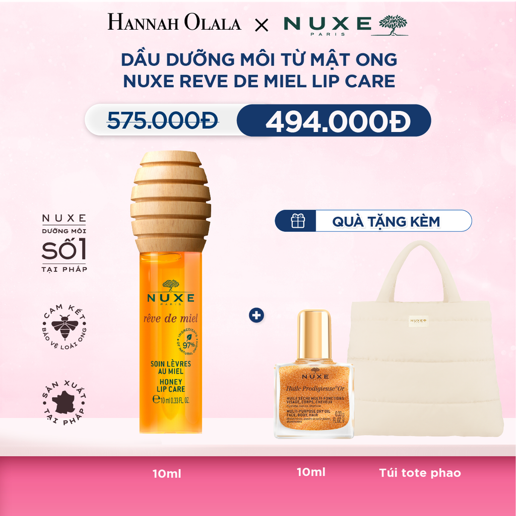  DẦU DƯỠNG MÔI MẬT ONG NUXE REVE DE MIEL HONEY LIP CARE 10ML - M39 