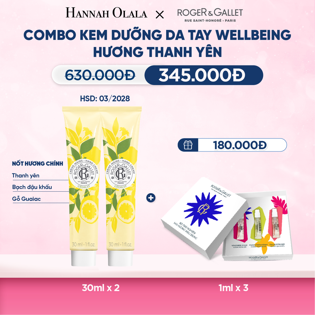  COMBO 2 KEM DƯỠNG DA TAY ROGER&GALLET 30ML - M68 