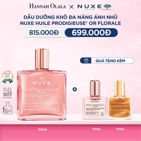  DẦU DƯỠNG KHÔ ĐA NĂNG ÁNH NHŨ NUXE HUILE PRODIGIEUSE® SHIMMERING 50ML (CHỌN HƯƠNG) 