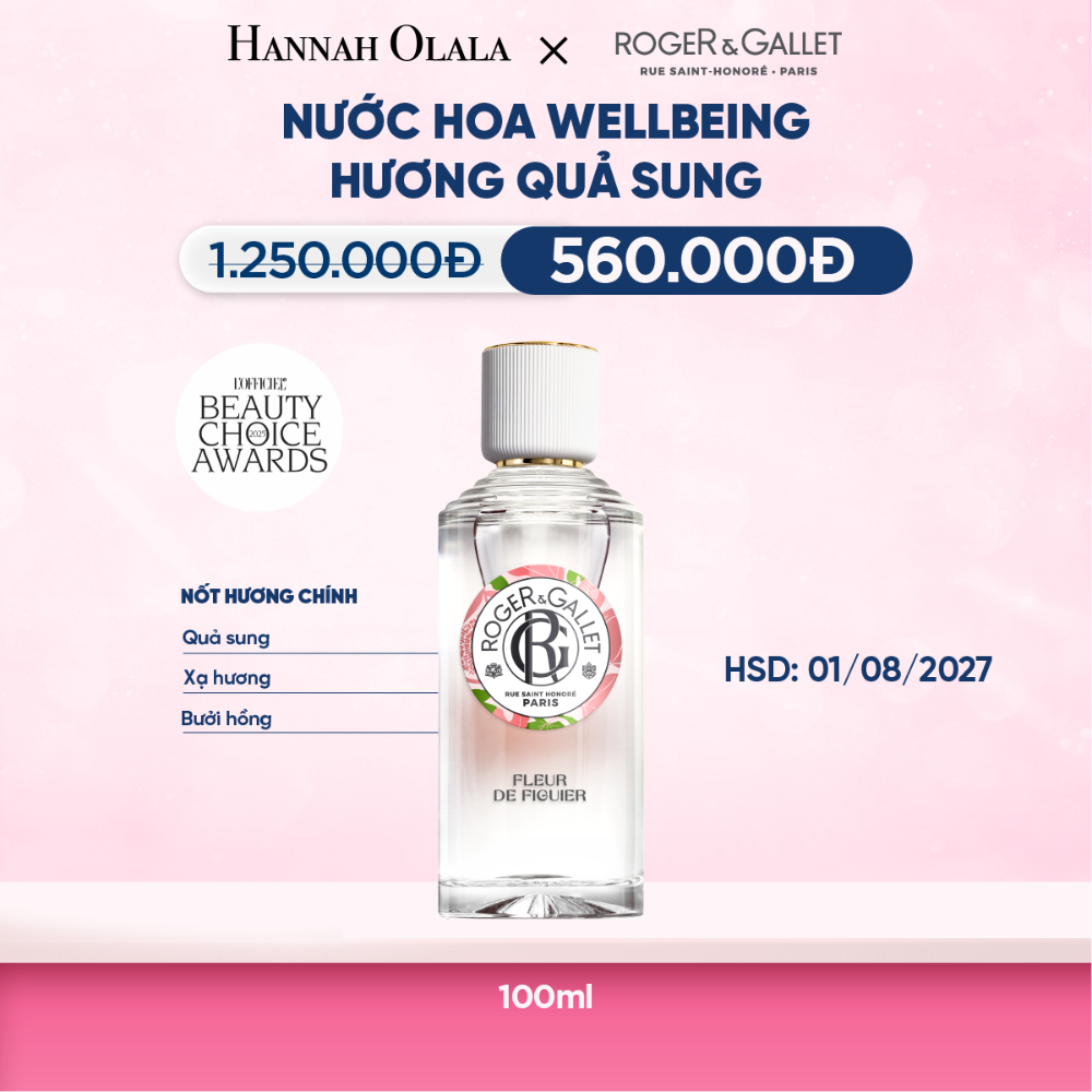  (HSD 07-08/2027) NƯỚC HOA WELLBEING ROGER&GALLET 100ML - M56 