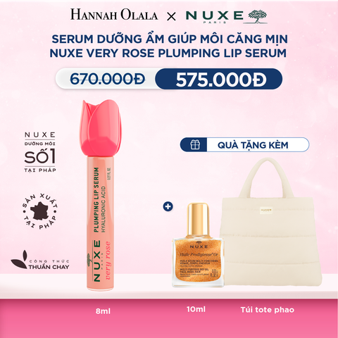  SERUM DƯỠNG ẨM GIÚP MÔI CĂNG MỊN NUXE VERY ROSE PLUMPING LIP SERUM 8ML 