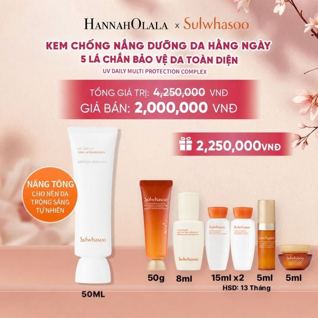  KEM CHỐNG NẮNG HÀNG NGÀY DƯỠNG SÁNG NÂNG TÔNG 50ML - A2303 