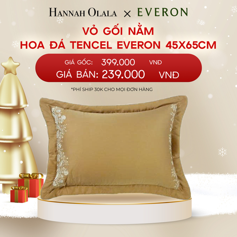  DEAL 8: VỎ GỐI NẰM HOA ĐÁ TENCEL EVERON 45X65CM 