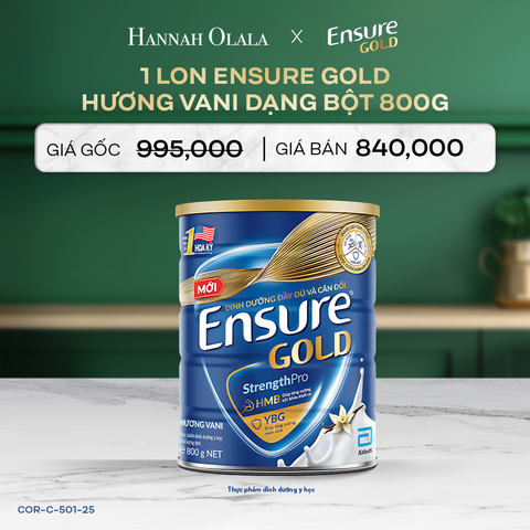  DEAL 1: 1 LON ENSURE GOLD DẠNG BỘT 800G (VANI) 