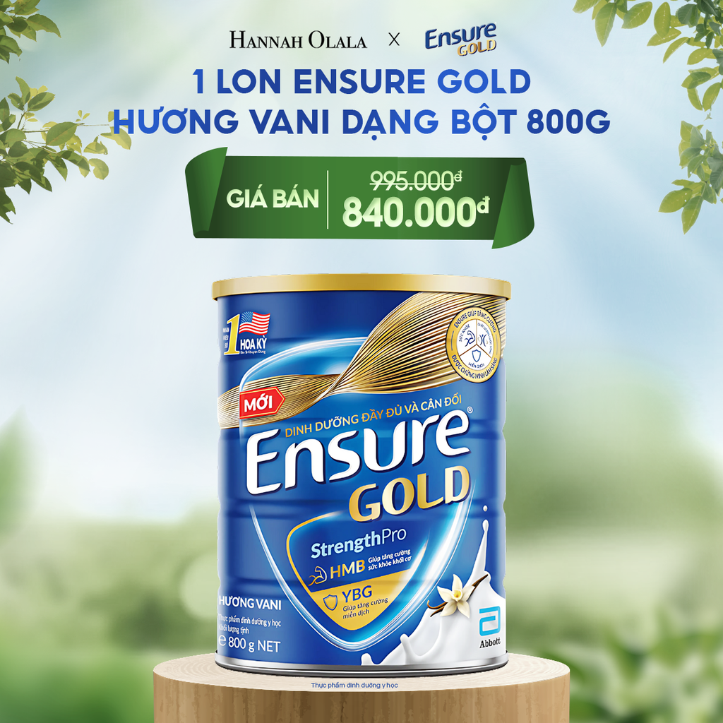  DEAL 1: 1 LON ENSURE GOLD DẠNG BỘT 800G (VANI) 