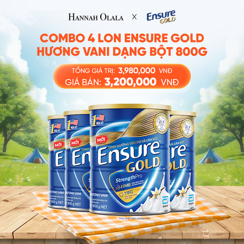  DEAL 9: COMBO 4 LON ENSURE GOLD DẠNG BỘT 800G (VANI) 