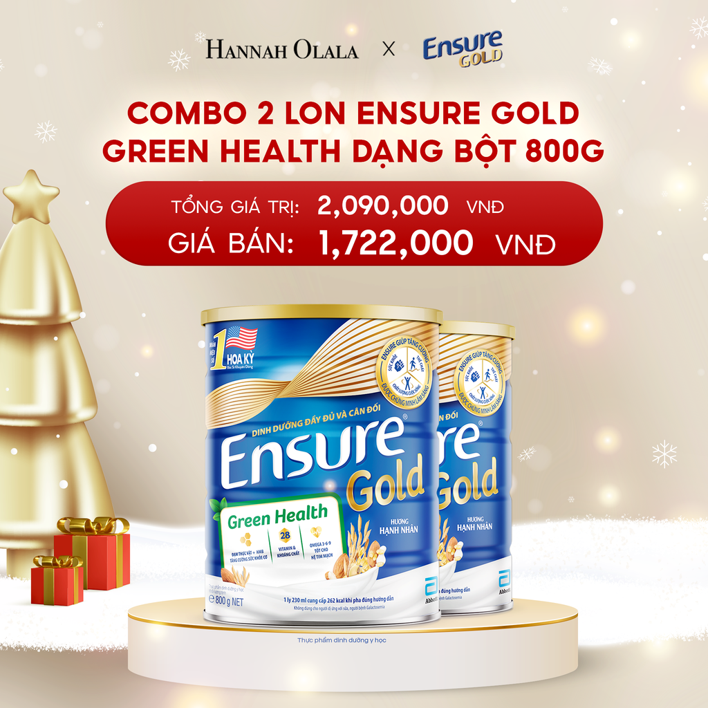  A181_DEAL 6: COMBO 2 LON ENSURE GOLD DẠNG BỘT 800G (GREEN HEALTH) 