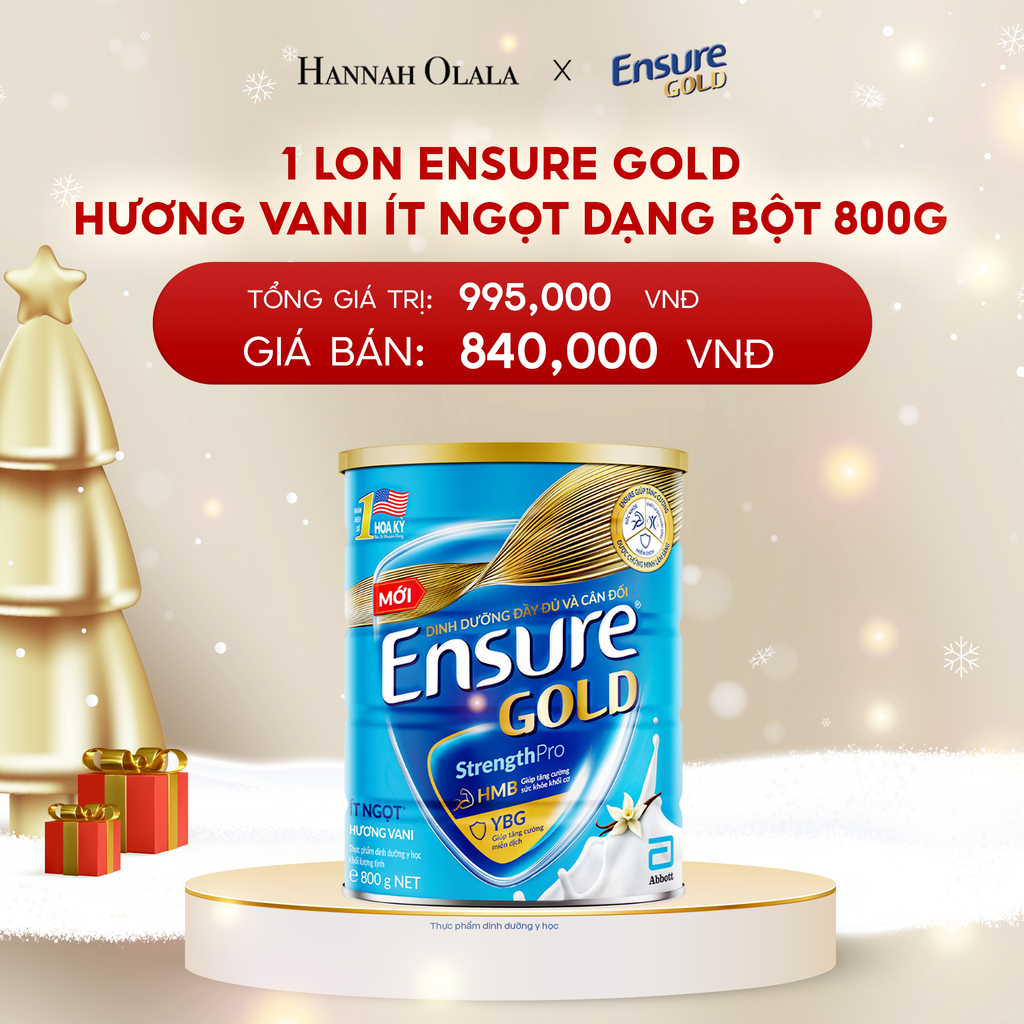  A177_DEAL 2: 1 LON ENSURE GOLD DẠNG BỘT 800G (VANI ÍT NGỌT) 