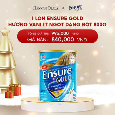  A177_DEAL 2: 1 LON ENSURE GOLD DẠNG BỘT 800G (VANI ÍT NGỌT) 