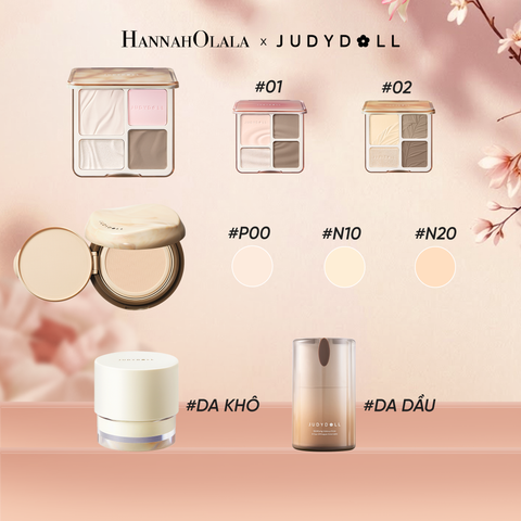  COMBO 3: BẢNG TẠO KHỐI 9G + KEM LÓT 30G + CUSHION TRÀ KIỀM DẦU MỚI 14G - A1280 